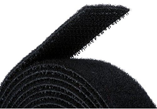ENVISIONED 1" x 16' Reusable Hook & Loop Strong Grip Roll - Black (1" Wide, 16 Feet Long) Cut to Size, Multi-Purpose Fastener, Plant Ties, Garden Support, Gear Organizer, Securing Bundles, etc. - size: 1" x 16''