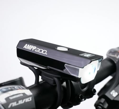 CATEYE AMPP USB Rechargeable Bike Light | Commuters, Road Cyclists & Mountain Bikers, Day & Night Riding Modes, IPX4 Waterproof, Tough & Durable - style: Ampp200