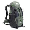 Bseash 50L Hiking Backpack, Water Resistant Lightweight Outdoor Sport Daypack Travel Bag for Camping Climbing Skiing Cycling (Army Green - With Shoe Compartment) - color: Army Green - With Shoe Compartment