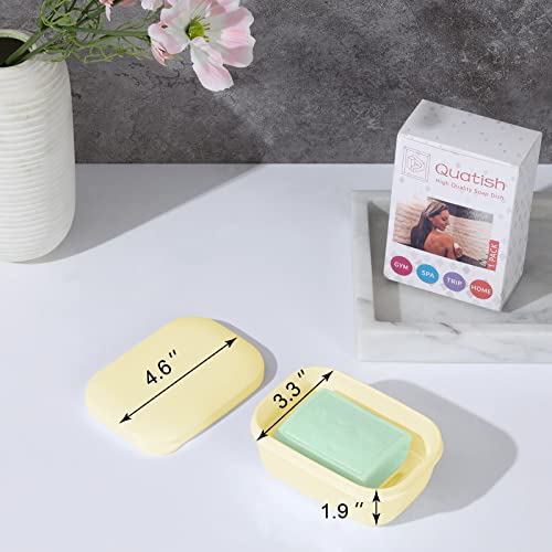 Quatish 4 Pack Travel Soap Case Leakproof, Portable Travel Bar Soap Holder Container with Lid for Camping, Gym, Multicolor - color: Pink+blue+green+yellow
