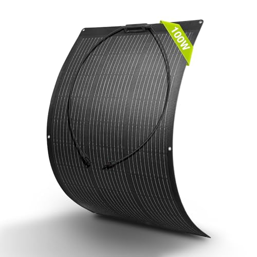 Newpowa 100W Flexible Solar Panel Portable Bendable 12 Volts 10BB Mono Cell for Uneven Surfaces Marine Camping Home Boat RV Surface Black - size: 100W Flexible 1PCS