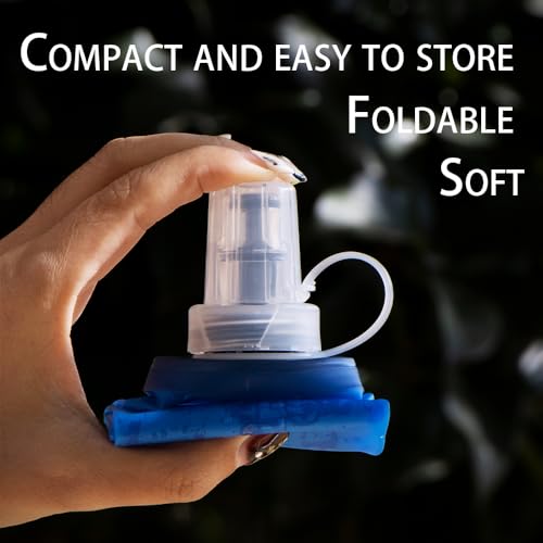 Soft Flasks Running Water Flask Folding Soft Water Bottles Small for Outdoor Sports Hiking Hydration Pack 5oz/8oz/17oz(WHITE,8oz*2+Straw*2) - color: White, style: 250ml/8oz with straw-2 Pack