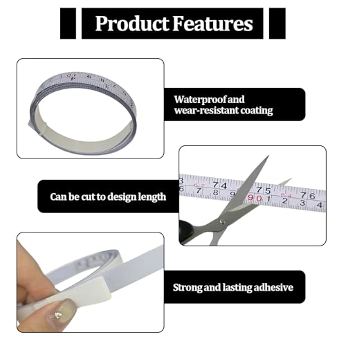 2 Pcs Self-Adhesive Measuring Tape,Imperial & Metric Tape Measure Sticker Ruler,Measure Workbench Ruler for Woodworking,Saw,Drafting Table, 78Inch,White