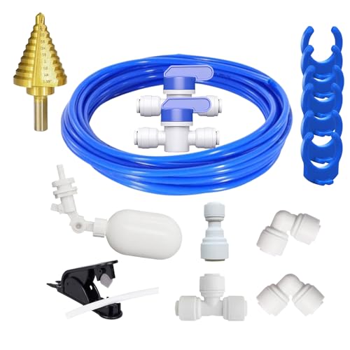 Coffee Maker AutoFill Kit Filtered Water Auto Refill DIY Kit Coffee Machine Water Line Kit Direct Water Line Plumbing Kit with Float Valve For Single-Serve Brewers - size: 25FT