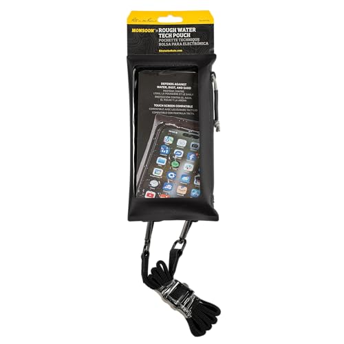 Rite in the Rain Weatherproof Monsoon Rough Water Storage Bag & Pouch, Phone Campatible, 8” x 4”, Black TPU (No. P784)