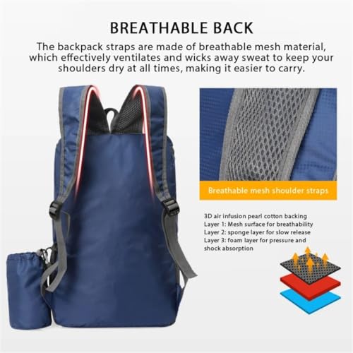 Portable Foldable Backpack Folding Mountaineering Bag, Ultralight Outdoor Cycling Rucksack, Travel Hiking Knapsack (Green) - color: Green