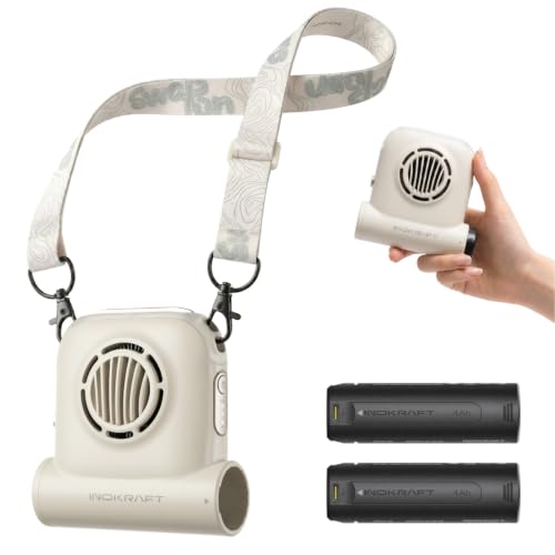 InoKraft Waist Fan with 2 Swappable 4Ah Batteries - color: White - 2 Batteries
