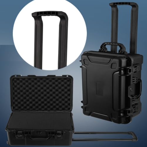 20" L x 13" W x 8" H Large Hard Case with Foam, Portable Rolling Hard Case with Wheels, Waterproof Shockproof Dustproof, Suitable for Cameras, Lenses, Camcorder, Instrument, Telescopes - size: 20 Inch