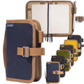 LOCHBY® Mini Field Journal | Water Resistant Waxed Canvas | Pen Loop | Included Tomoe River Notebook | Perfect for Travel, Art, Bullet Journal - color: Nautical, size: Pocket-size Hook
