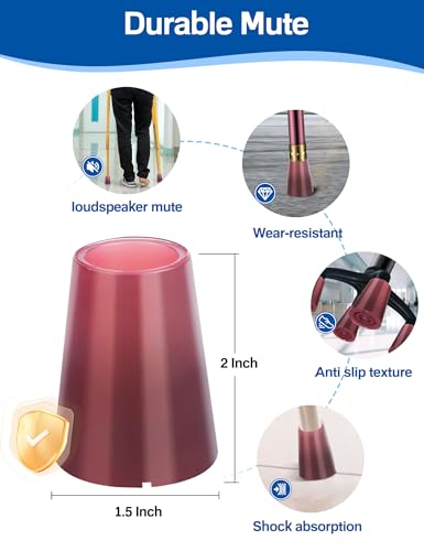 Cane Tips Heavy Duty, Ultra Durable Crutch Accessories Replacement Tips for Walking Stick/Walkers/4 Prong Cane, Flat Base, High Polymer Rubber Material - color: 1/2 INCH-13mm