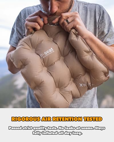 Inflatable Seat Cushion & Lumbar Support Lightweight TPU Non-Slip - color: Brown