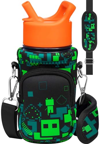 Miss Adola Kids Water Bottle Carrier, 10-18 Oz - color: Green World