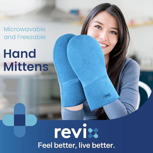 REVIX Heated Hand Mitts Warmers, Microwavable Heating Pad, SkyBlue | Microwave Hand Heating Mitts With Reusable Moist Warmth, Covering Hands And Wrists For Comfortable Home Use, 1 Pair - color: Skyblue