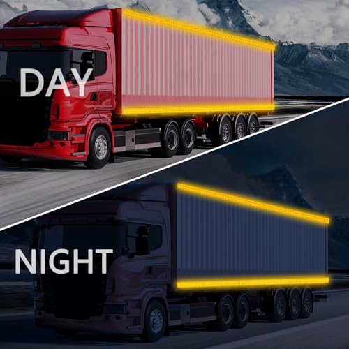 Reflective Tape Outdoor Waterproof, 2" x 40 FT Yellow, High-Adhesive DOT-C2 Reflective Stickers for Hazard Warning Safety Conspicuity on Trailers Trucks (Yellow) - color: Yellow