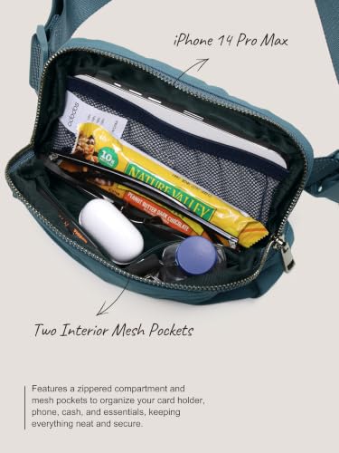 ODODOS Unisex Mini Belt Bag with Adjustable Strap Small Fanny Pack for Workout Running Traveling Hiking, Blue - color: Blue