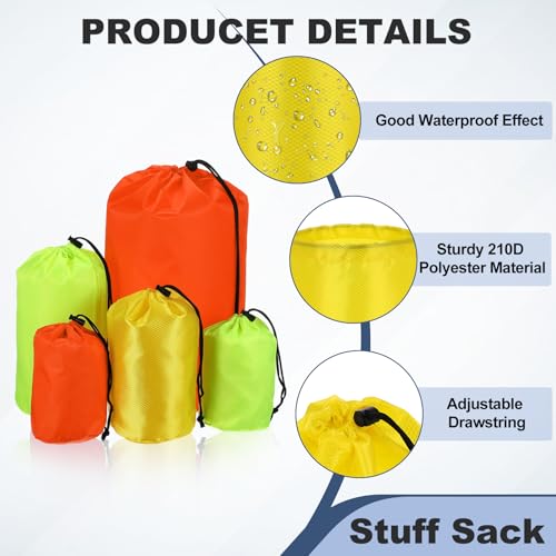 Drawstring Bag with Toggle Cinch Sack and Ditty Pouch Durable Ditty - color: Yellow, size: 7x13inch