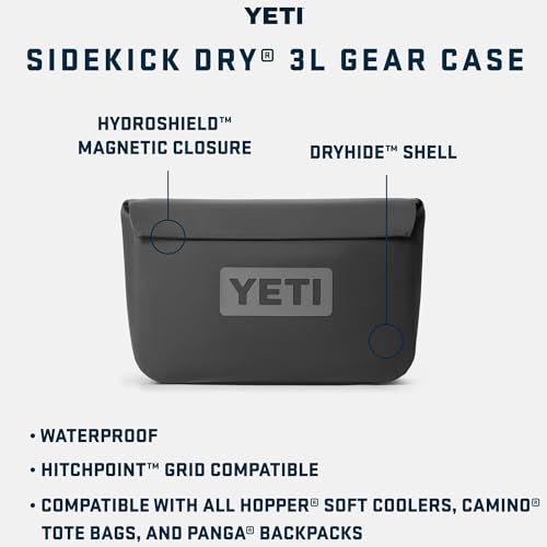 YETI Sidekick Dry 3L Gear Case, Charcoal - color: Charcoal, size: Sidekick 3L