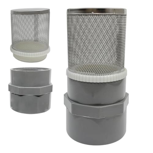 1" Stainless Steel Filter Cover Connected to 1 inch/DN25 Grey PVC Filter Water Pipe, Vent Cap Suction Strainers Used to Remove Debris and Reduce Solid Entry(1pcs) - size: 1"DN25