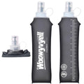 Running Vest Soft Flask, 2PCS BPA-Free 500ml Collapsible Water Bottle for Hydration Backpack, Collapsible Water Bottles for Marathon Hiking Cycling Climbing - color: Deep Grey