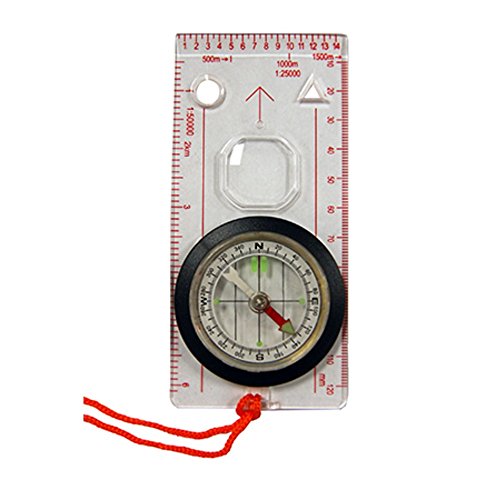 ust Deluxe Map Compass with Raised Base Plate and Swivel Bezel for Hiking, Camping, Backpacking, Emergency and Outdoor Survival