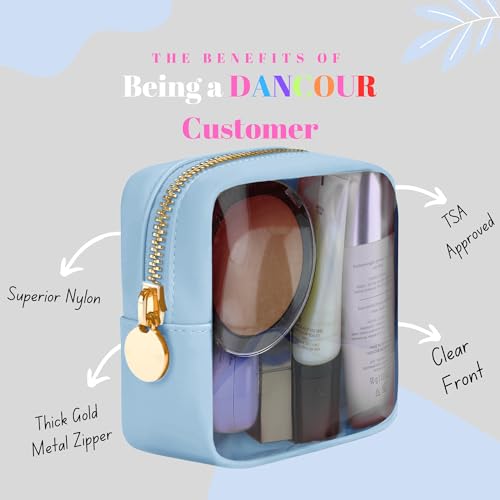 Clear Makeup Bag Mini Pouch for Purse Small Cosmetic Bag Travel Organizer Light Blue Cosmetic Case Pouch - color: Light Blue, style: Mini