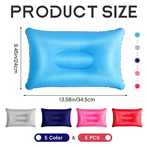 Maitys 5 Pcs Inflatable Camping Pillow,13.39 X 8.66 Inches,Multicolor - color: Multicolor, size: 13.39 x 8.66 Inches