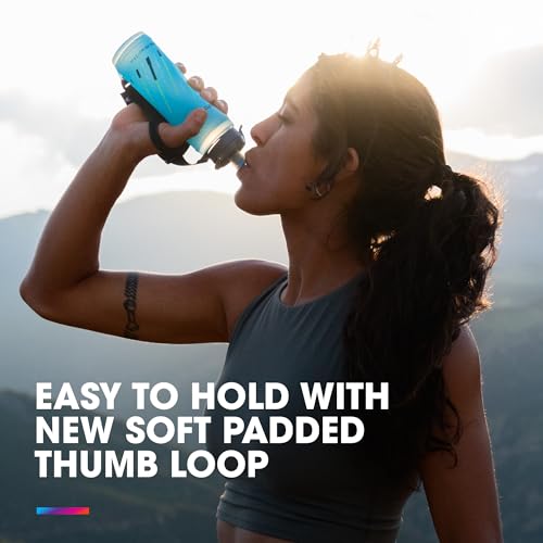 HydraPak SkyFlask Speed - Collapsible Handheld Running Water Bottle (350ml, 500ml, 500ml Insulated) - Adjustable Strap, Lightweight, Spill-Proof Cap - color: *NEW* Malibu Blue, style: 350ml