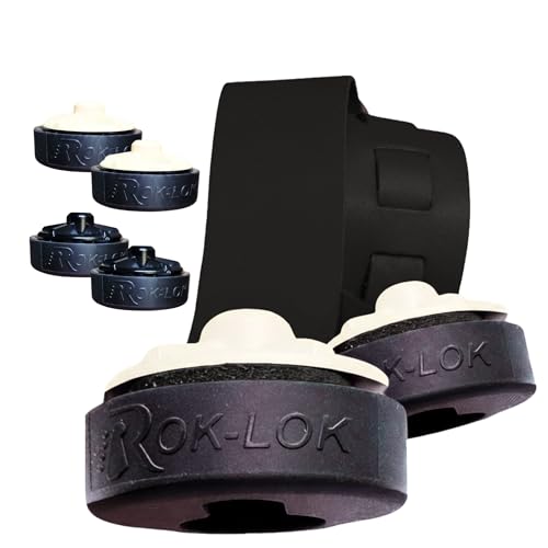 Rok Lok PRO Guitar Strap Lock - 2 Pack (White/Black) - No Mods Required - color: White/Black, size: 2 Pack