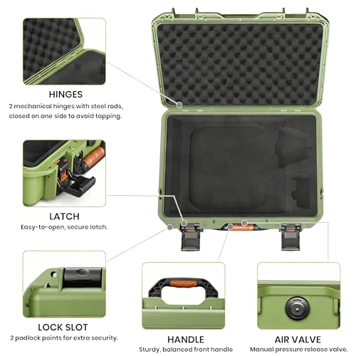 Starlink Mini Case, IP67 Waterproof Hard Travel Case with Precision Foam for Starlink Dish & Accessories, Heavy-Duty Protection for Camping & Outdoor Use (Green)