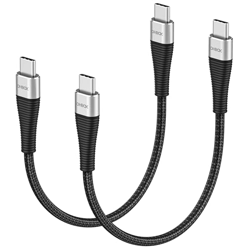 USB C Cable Short, 100W USB C to USB C Cable Fast Charging Cord 1FT, 2 Pack | Nylon Braided iPhone Charging Cable for iPhone 17 16 15, iPad Pro, Air, Mini, MacBook Pro, Air, Samsung, Tablets and Laptops - color: Black, size: 1 FT - 2 Pack, style: USB C to