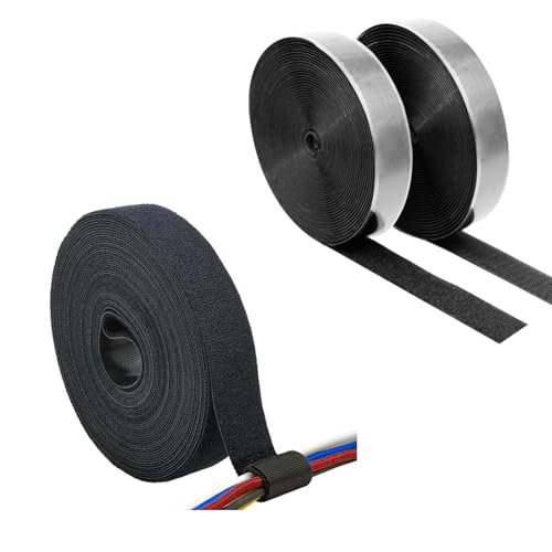 ECOHomes Bundle - 1 Inch By 30 FT Cable Ties Wrap + 33 FT By 1 Inch Hook Loop Adhesive Tape