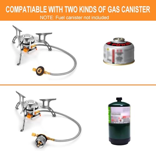 WADEO Camping Stove, 3700W Portable Backpacking Stove with Piezo Ignition | Portable Burner, Camp Stove for Outdoor Camping Backpacking, with Fuel Canister Adapter and Carry Case