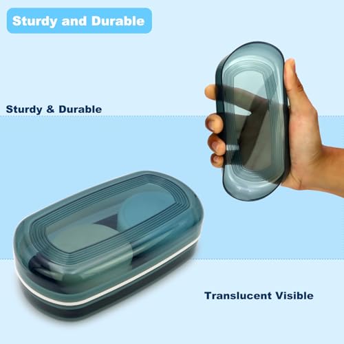 HAYSNA Solid Shampoo Bar Holder, Large Bar Soap Holder, Travel Soap Container, Soap Box with Draining Layer, Soap Case for Bathroom, Traveling, Gym, Camping (Blue Style-1-Large) - color: Blue Style-1-large
