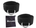 Ankle Straps Neoprene Padded Fitness Wrist Cuffs with D Ring High Strength Exercises Gym Pulley Strap for Cable Machines (Black 2 Pack)
