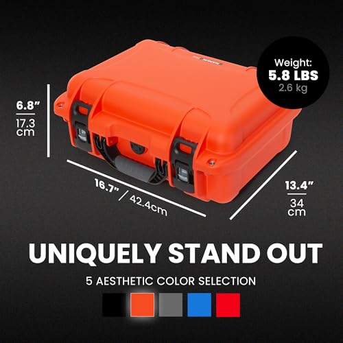 NANUK 920 Hard Case – Waterproof Travel Hard Case with Customizable Cubed Foam, 16.7” x 13.4” x 6.8”, Dustproof & Impact-Resistant, Airline Carry-On Approved – Orange - color: Orange, style: Standard Foam