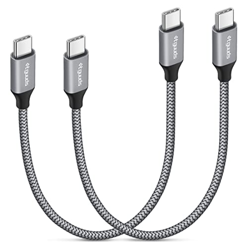 etguuds USB C to USB C Cable 1ft, 2-Pack 60W C to C Cable Fast Charging | for iPhone 17 16 15 Pro Max Plus Air, Samsung Galaxy S26 S25 S24 S23, USBC iPad MacBook Charger Cord Type C, Pixel, Gray - color: Gray, size: 1ft