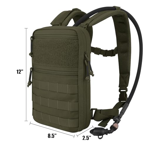 Tactical Molle Hydration Pack for 1.5L - Lightweight Water Reservoir Bag for Molle Vest Backpack, for Hiking, Hunting - color: RG