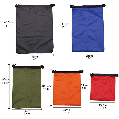 TRENDBOX Roll Top Waterproof Dry bag Kit Storage Compression Bag Sack Poch Packing Organizers Water Resistant Camping Travel - color: 5 Color