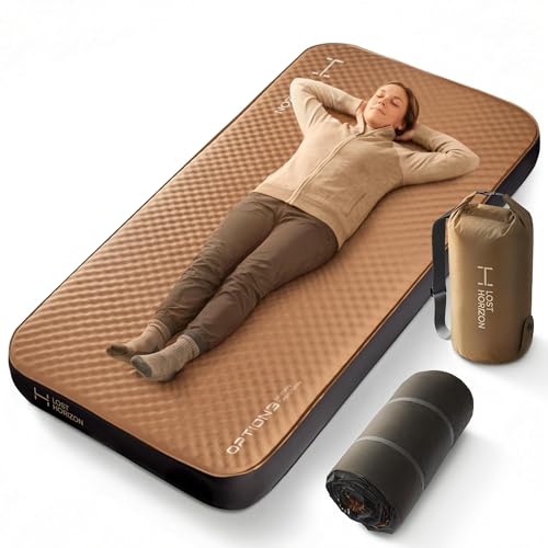 Lost Horizon Option3 Self-Inflating Foam Camping Mattress, Twin, 4.5" - color: Brown, size: Twin, style: Mattress Only