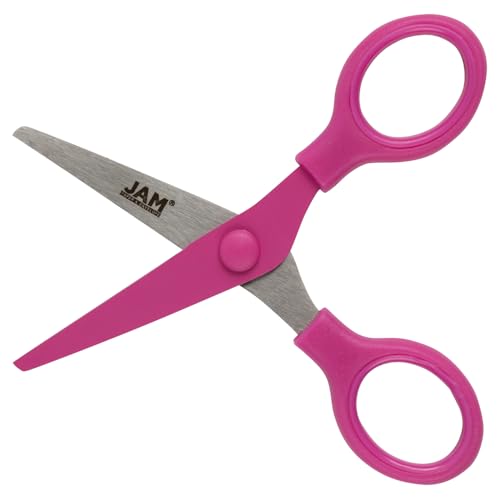 JAM PAPER Multi-Purpose Mini Scissors Set - 5 Inch - Assorted Colors - Soft Grip & Stainless Steel Precision Blades - 3/Pack - color: Assorted Colors, size: Mini (5 Inch)