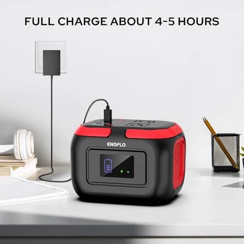 ENOFLO Portable Power Station, 97.68Wh Solar Generator - color: Red-Black