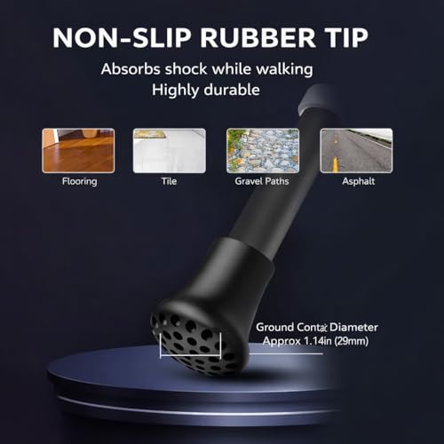 Titanium Alloy Walking Cane for Men & Women – Foldable & Adjustable Walking Stick with 2-in-1 T/L Ergonomic Handle, Lightweight & Heavy Duty Collapsible - color: BLUE