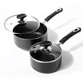 Nonstick Saucepan Set - 1.5 Quart and 2.5Quart,Ultra Non Stick Sauce Pan Small Pot with Glass Lid,Great for Home Kitchen Restaurant,Black - size: 1.5+2.5 sets