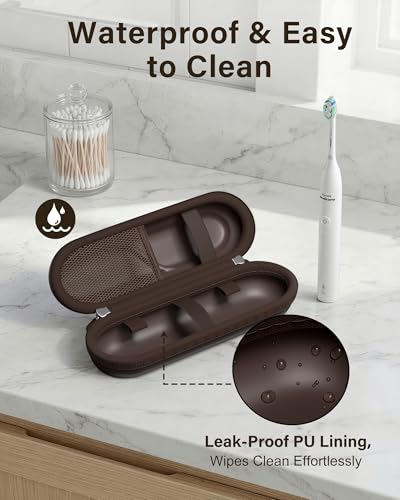 ProCase Toothbrush Travel Case for Oral-B/Oral-B Pro 1000 1500 5000 7000 7500 6000 9600/Philips Sonicare 4100 5100 1100 6100 5300 Oral-B iO Electric Toothbrush Portable Hard Container -Chocolate - color: Chocolate