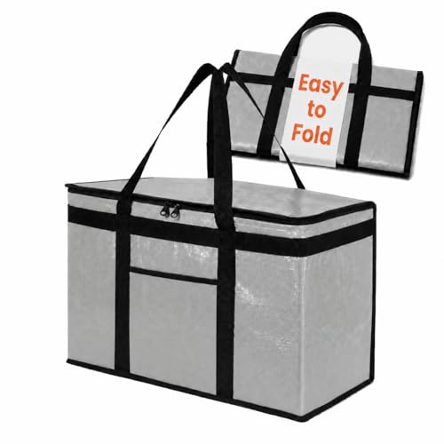 NZ home PRO Large Insulated Food Delivery Bag (2XL, Gray, 1 Pack) - color: Gray, size: 2XL (PRO)