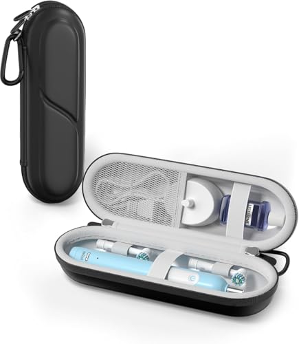 ProCase Toothbrush Travel Case for Oral-B/Oral-B Pro 1000 1500 5000 7000 7500 6000 9600/Philips Sonicare 4100 5100 1100 6100 5300 Oral-B iO Electric Toothbrush Portable Hard Container -Black - color: Black