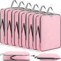 Hosuly 6 Pcs Compression Packing Cubes, 17.3 x 12.6'', Pink - color: Pink