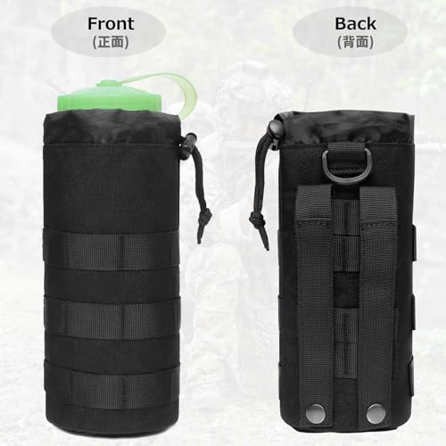 Azarxis Molle Pouches, Tactical Compact EDC Small Utility Pouch Waist Bags Sundries Storage Admin Organize Gear Gadget for Military Backpack - color: #08 Green - Water Bottle Pouch - 2 Pack