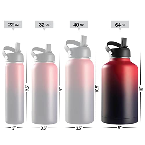 Stainless Steel Insulated Water Bottle and Travel Mug for Hot and Cold Beverages, Wide Mouth, Double Wall Insulated Hydration Sports Water Bottle for Hiking, Biking, Outdoor, 64 OZ BPA Free - color: Purple Orchid, size: 64 Ounces