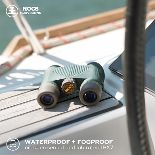 Nocs Provisions Standard Issue 8x25 Binoculars, Waterproof, Bird Watching | 8X Magnification, Bak4 Prism, Wide View Multi-Coated Lenses, Hiking & Backpacking, Adults & Kids - color: Glacial Blue, size: 8x25